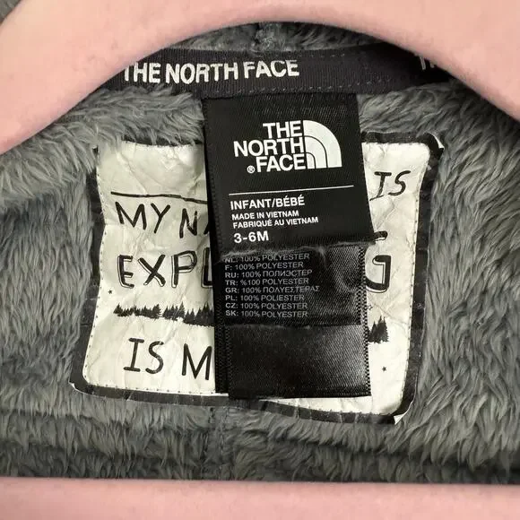The North Face Infant Oso Gray Hooded One Piece Jacket 3-6 Months